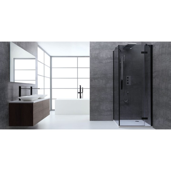 Sprchový kout EAGO AWT LBS1005-B černý 100×100 pravé provedení