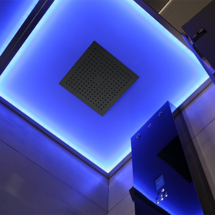 Parní sprchový box EAGO AWT LD106F15 černý 100×100 pravé provedení