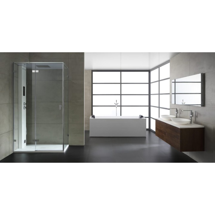 Parní sprchový box EAGO AWT LD107F15 bílý lesklý 120×90 levé provedení