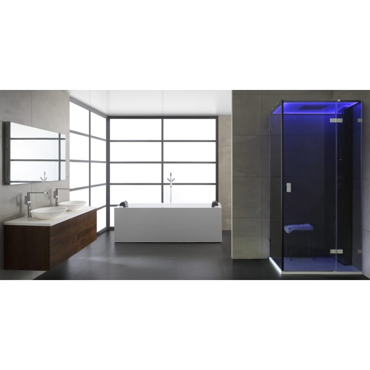 Parní sprchový box EAGO AWT LD108F15 černý 90×90 pravé provedení
