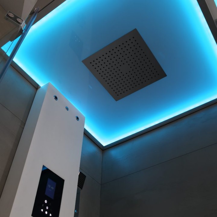Parní sprchový box EAGO AWT LD108F15 bílý lesklý 90×90 levé provedení