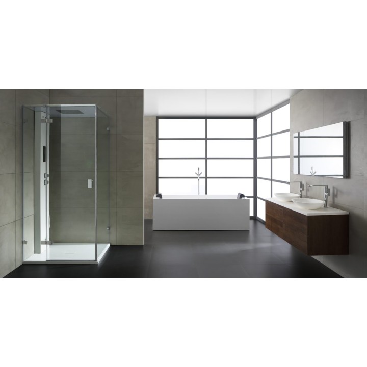 Parní sprchový box EAGO AWT LD108F15 bílý matný 90×90 levé provedení