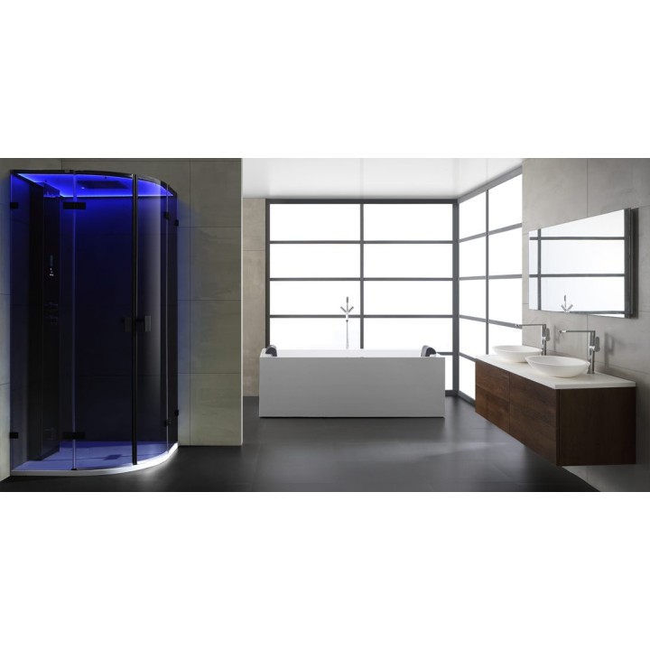 Parní sprchový box EAGO AWT LD110F15 černý 90×90