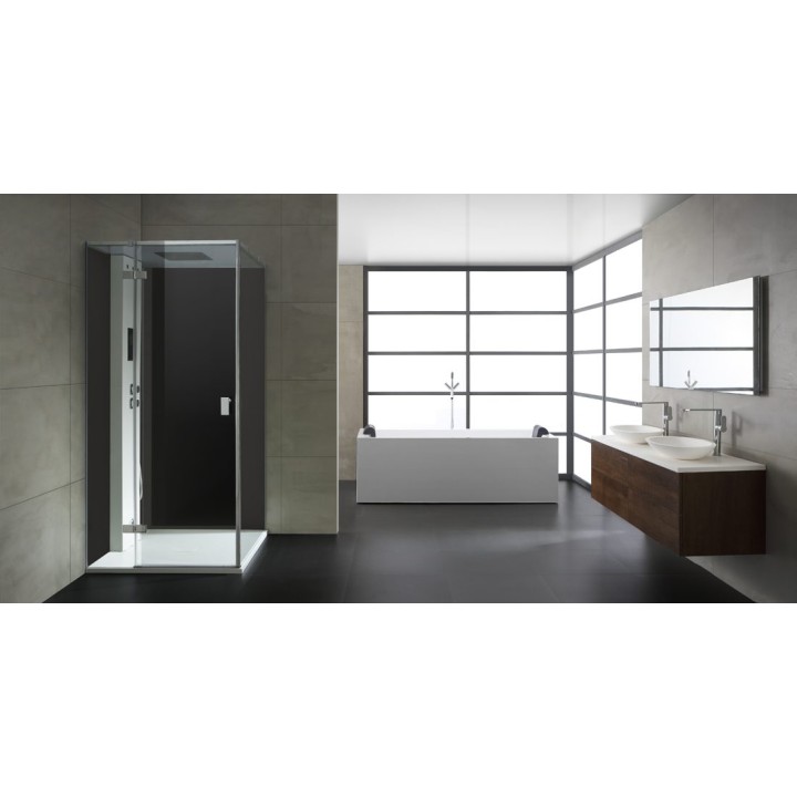 Parní sprchový box EAGO AWT LD208F15 černý 90×90 pravé provedení