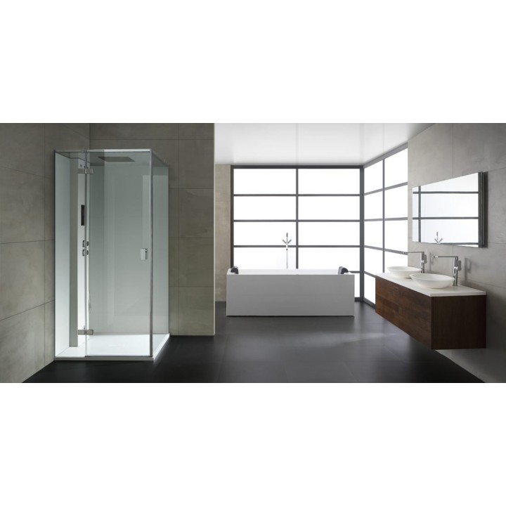 Parní sprchový box EAGO AWT LD208F15 bílý 90×90 levé provedení