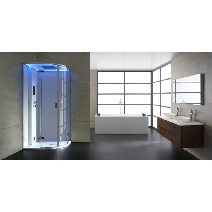 Parní sprchový box EAGO AWT LD210F15 bílý 90×90