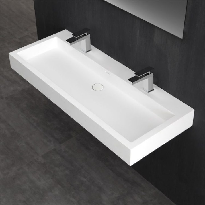 Umyvadlo StoneArt LP4512-1 z minerálního kamene bílé 120×48 lesklé