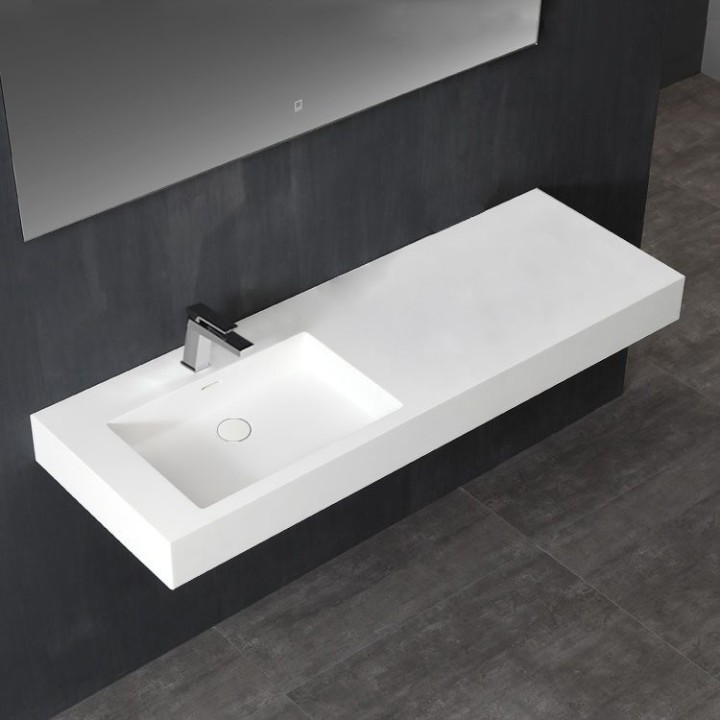 Umyvadlo StoneArt LP4512L z minerálního kamene bílé 120×48 matné