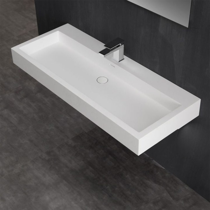 Umyvadlo StoneArt LP4512 z minerálního kamene bílé 120×48 lesklé