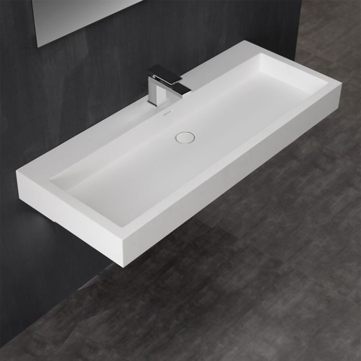 Umyvadlo StoneArt LP4512 z minerálního kamene bílé 120×48 lesklé