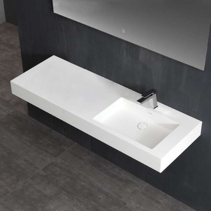 Umyvadlo StoneArt LP4514R z minerálního kamene bílé 140×48 lesklé re
