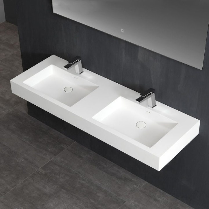 Umyvadlo StoneArt LP4514 z minerálního kamene bílé 140×48 lesklé