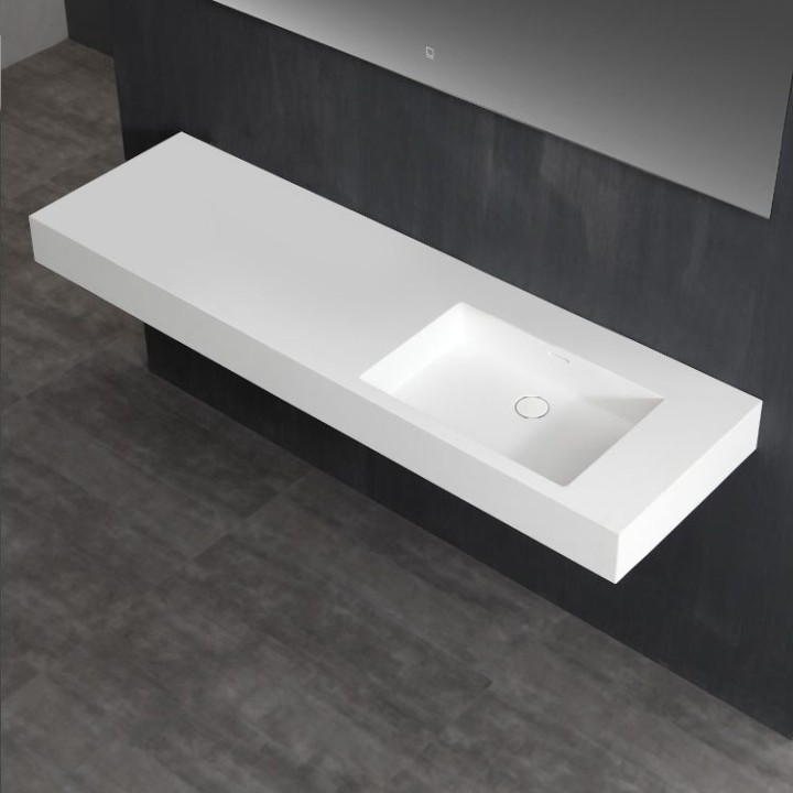 Umyvadlo StoneArt LP4516-0R z minerálního kamene bílé 160×48 matné pra