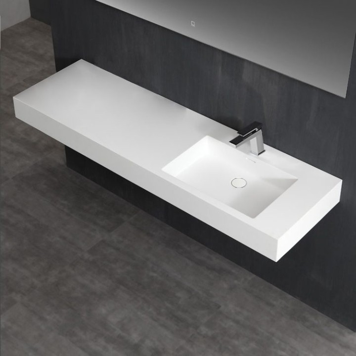 Umyvadlo StoneArt LP4516R z minerálního kamene bílé 160×48 matné