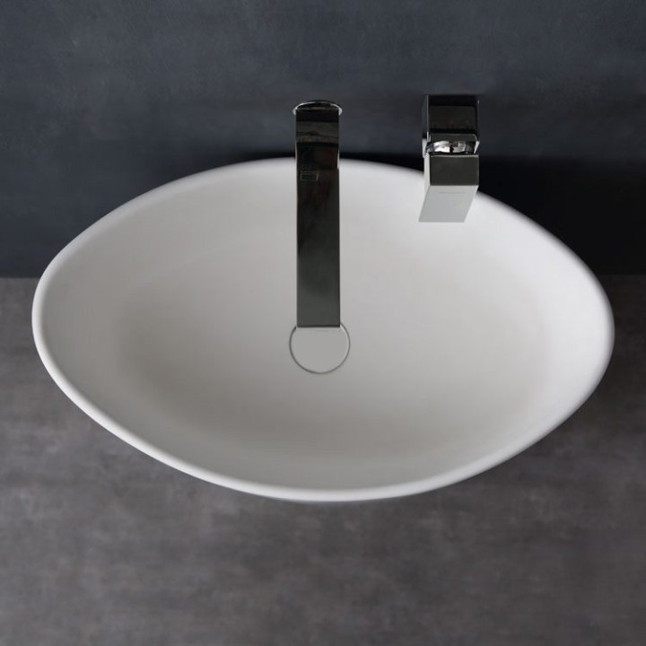 Volně stojící umyvadlo StoneArt LZ503 bílé 60×37 matné