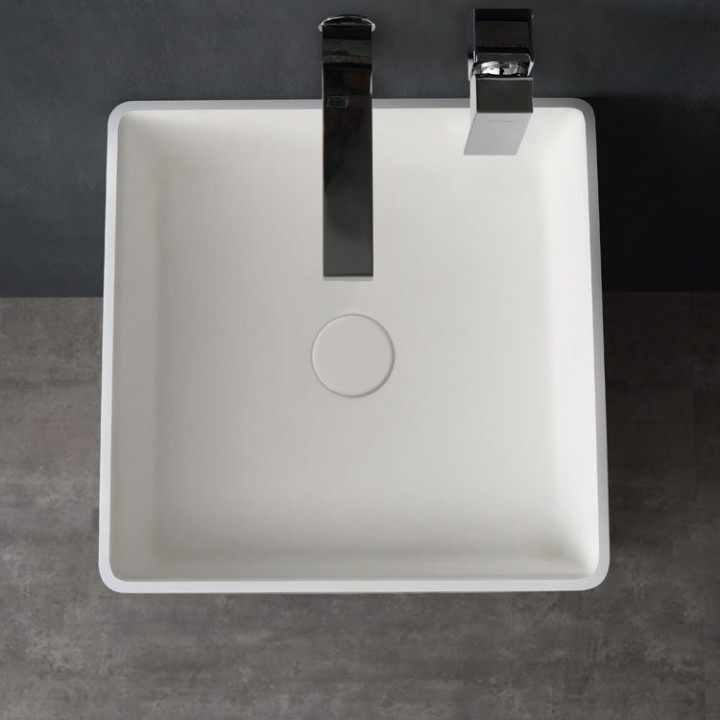 Volně stojící umyvadlo StoneArt LZ507 bílé 40×40 matné