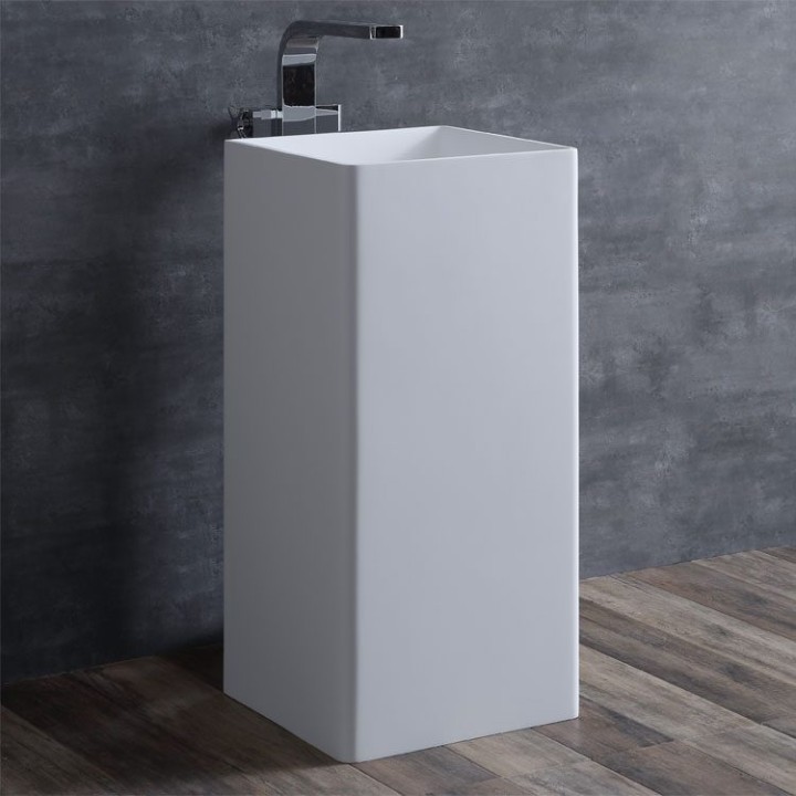 Volně stojící umyvadlo StoneArt LZ507 bílé 40×40 matné