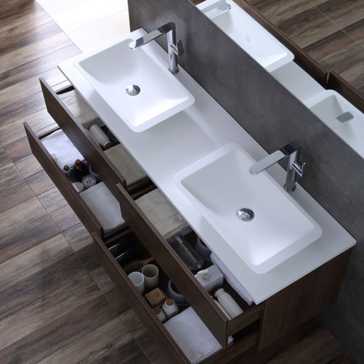 Koupelnový nábytek – set StoneArt Brugge BU-1601pro-1 dubový tmavý 160
