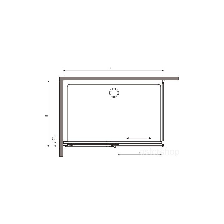 Rohový sprchový kout N8120U 80x120x195cm